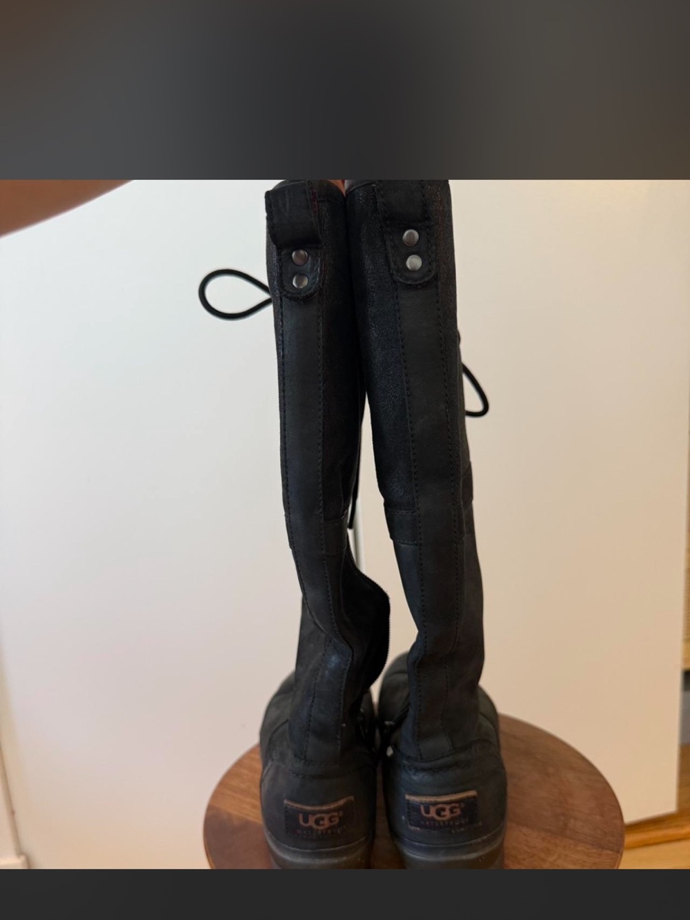 UGG Black Lace-Up Tall Boots - Picture 3 of 5